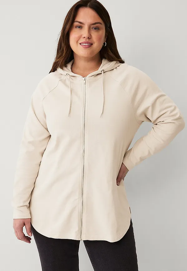 Ellos Plus collection - Huvtröja med dragkedja - Beige