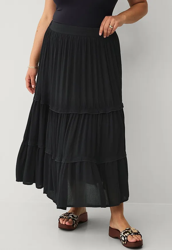 Ellos Plus collection - Kjol med volanger - Svart