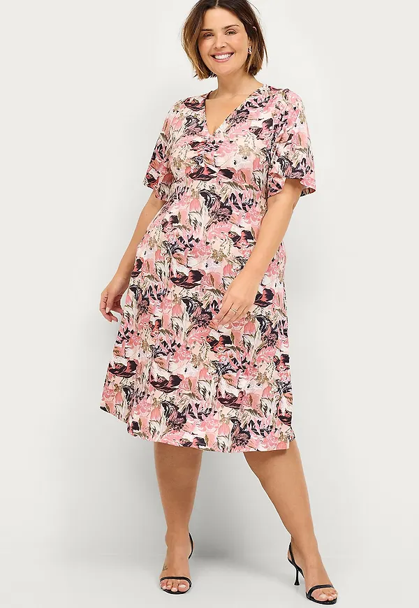Ellos Plus collection - Klänning med mönster - Rosa