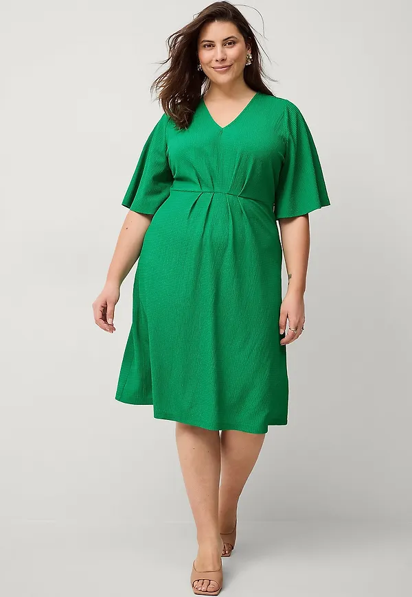 Ellos Plus collection - Klänning med vida ärmar - Grön