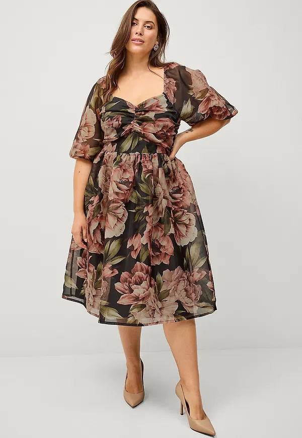 Ellos Plus collection - Klänning i organza - Svart