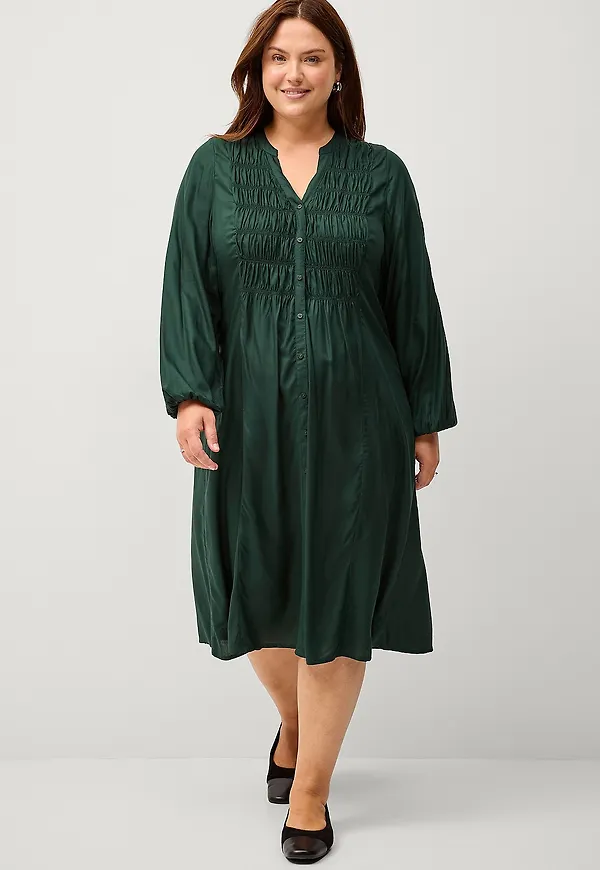 Ellos Plus collection - Klänning med smock - Grön