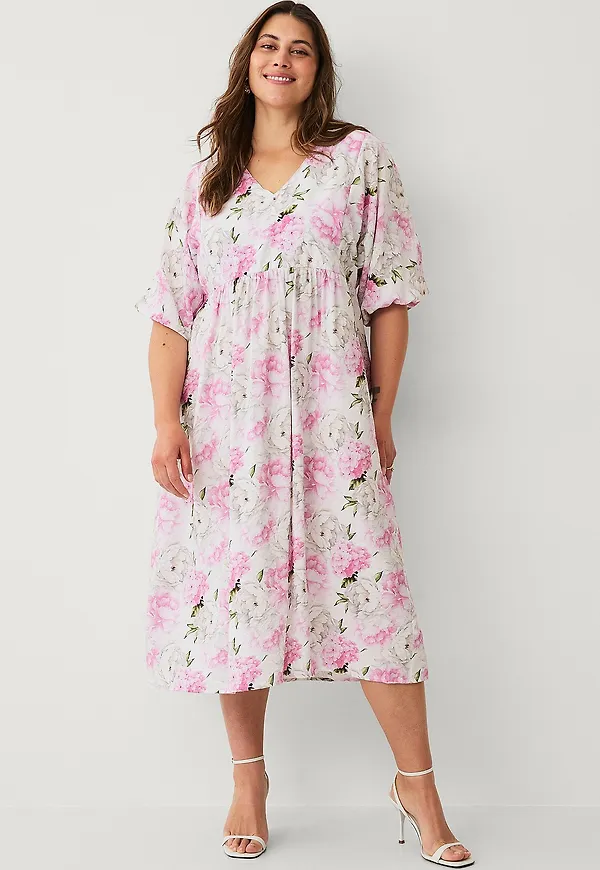 Ellos Plus collection - Klänning med volym - Rosa