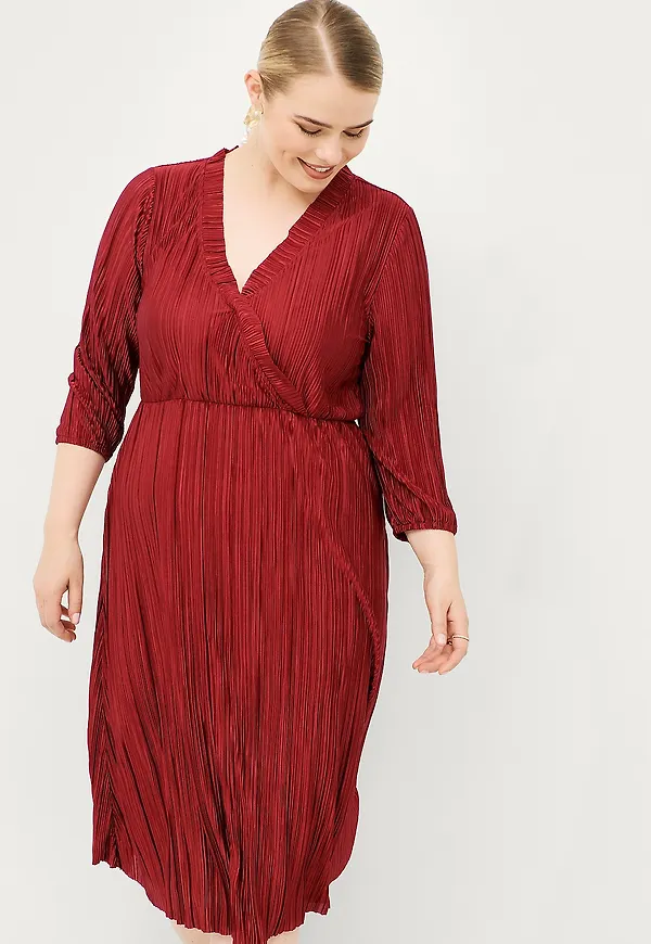 Ellos Plus collection - Klänning omlottdFelicia - Röd