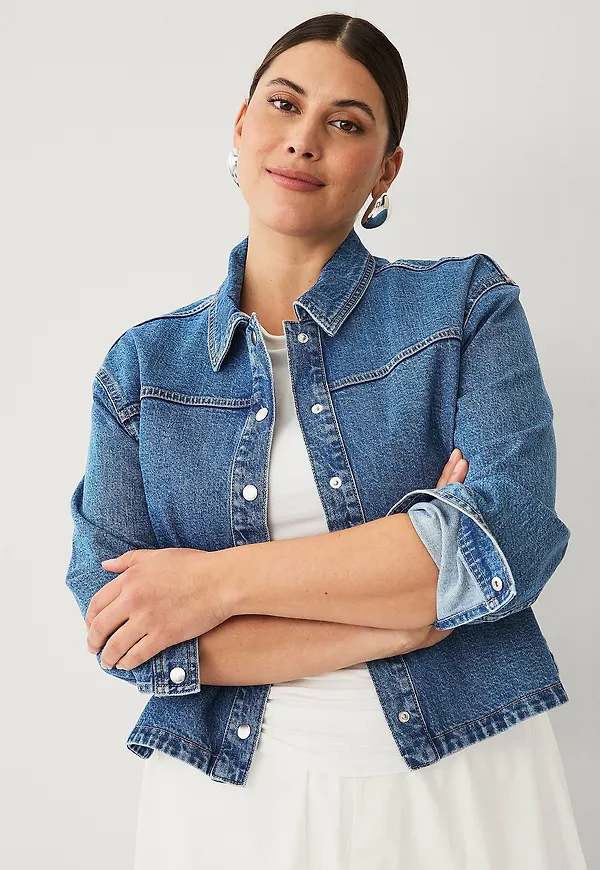 Ellos Plus collection - Kort jeansjacka - Blå