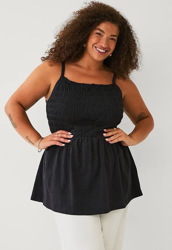 Ellos Plus collection - Linne med smock - Svart