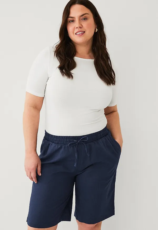 Ellos Plus collection - Linneshorts - Blå