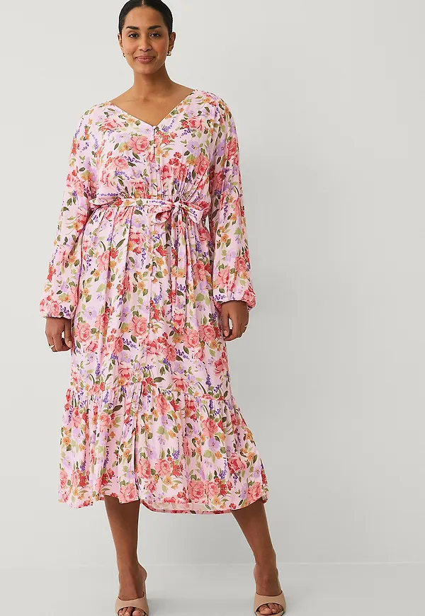 Ellos Plus collection - Maxiklänning med volanger - Rosa