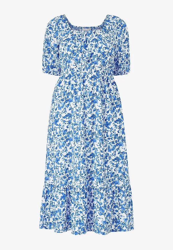Ellos Plus collection - Maxiklänning med puffärm - Blå
