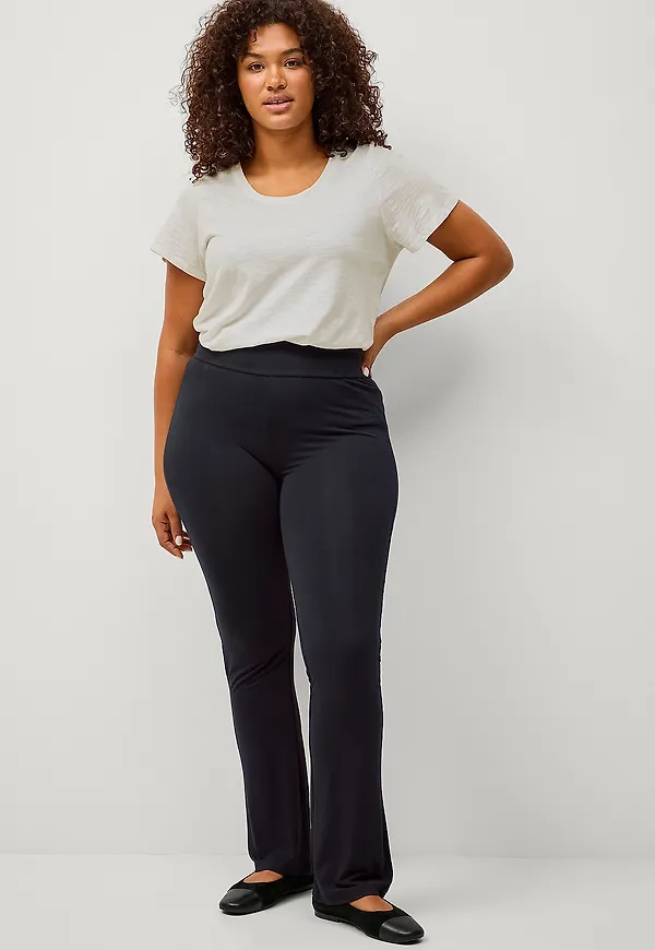 Ellos Plus collection - Soft leggings bootcut - Svart