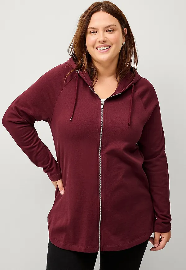 Ellos Plus collection - Sweatshirt med dragkedja - Röd