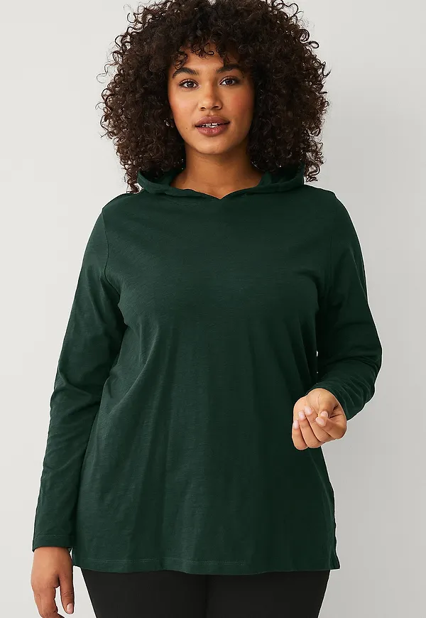 Ellos Plus collection - Sweatshirt med huva - Grön