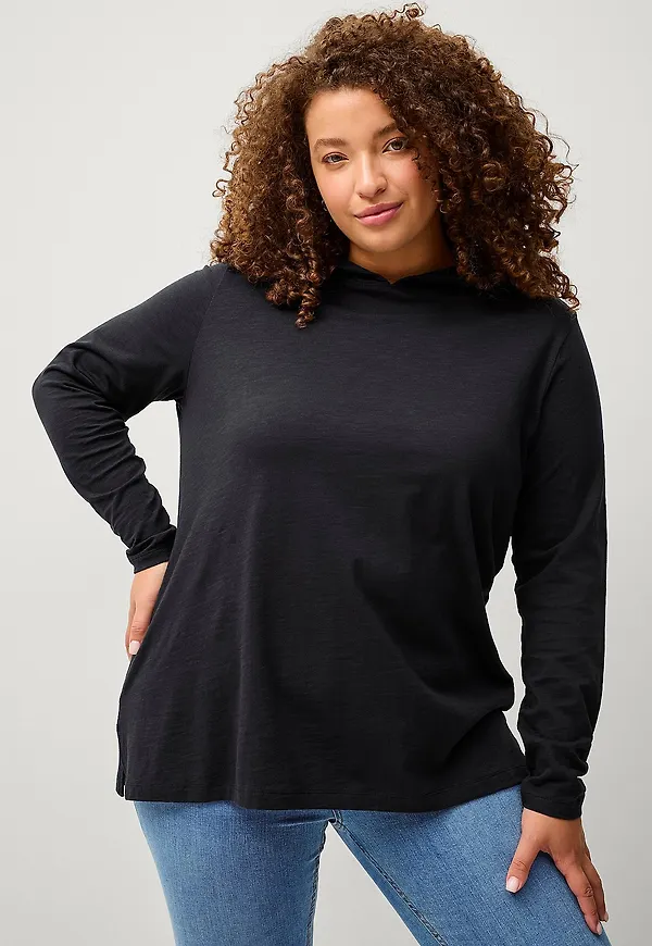 Ellos Plus collection - Sweatshirt med huva - Svart