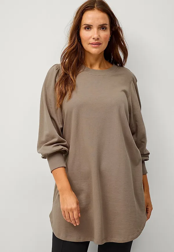 Ellos Plus collection - Sweatshirt med puffärm - Brun