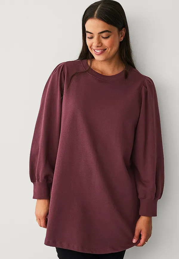 Ellos Plus collection - Sweatshirt med puffärm - Röd