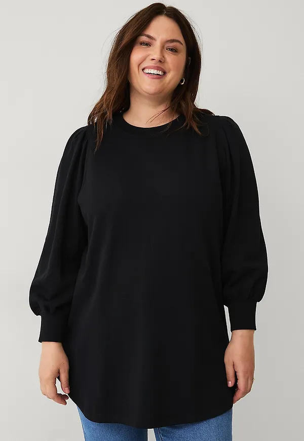 Ellos Plus collection - Sweatshirt med puffärm - Svart