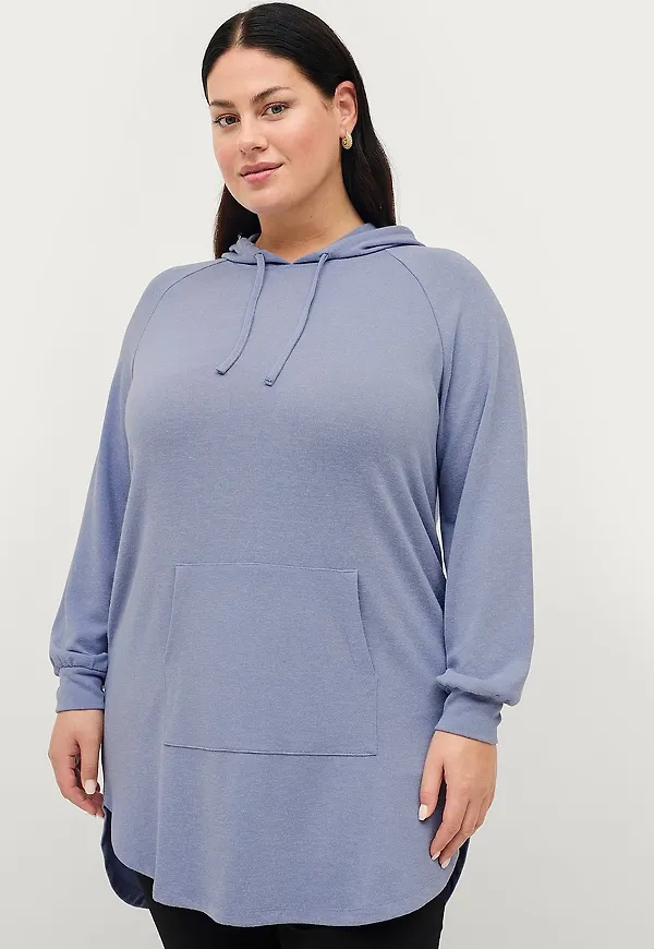 Ellos Plus collection - Sweatshirttunika med huva - Blå