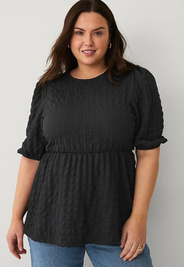 Ellos Plus collection - Peplumtopp - Svart