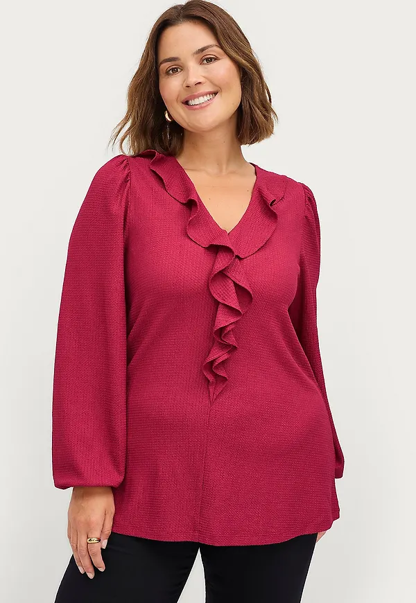 Ellos Plus collection - Topp med puffärmar - Lila
