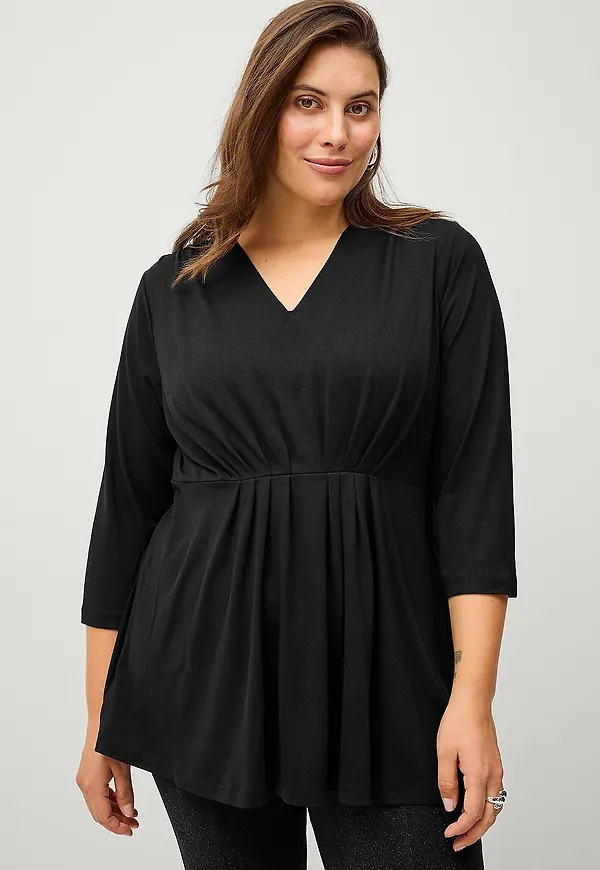Ellos Plus collection - Topp med markerad midja - Svart
