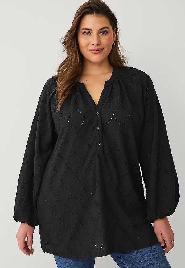 Ellos Plus collection - Tunika Med Puffärm - Svart