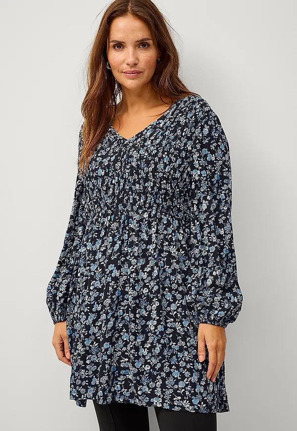 Ellos Plus collection - Tunika med smock - Blå