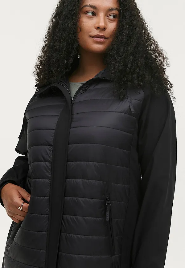 Ellos Plus collection - Vadderad softshelljacka - Svart