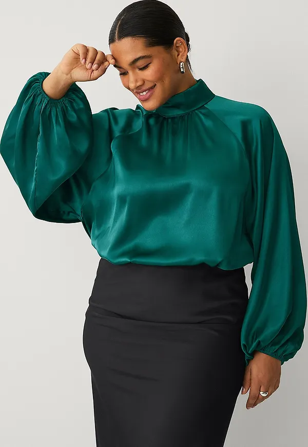 Ellos Plus collection - Blus med vida ärmar - Grön
