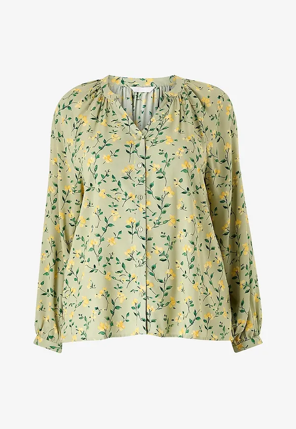 Ellos Plus collection - Blus med puffärmar - Grön