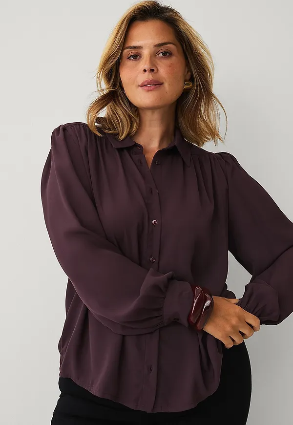 Ellos Plus collection - Blus med puffärmar - Lila