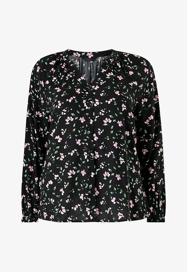 Ellos Plus collection - Blus med puffärmar - Svart