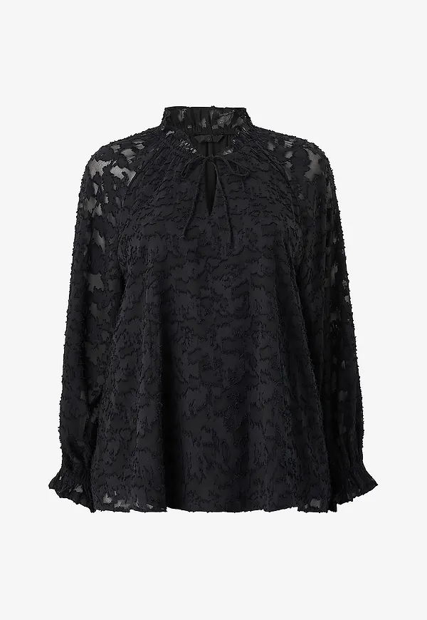 Ellos Plus collection - Blus med struktur - Svart