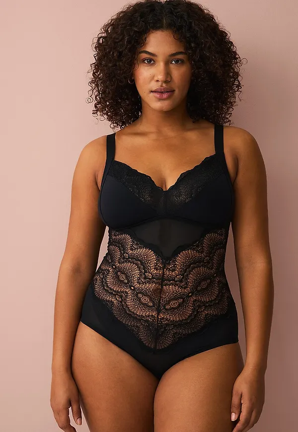 Ellos Plus collection - Body i spets - Svart