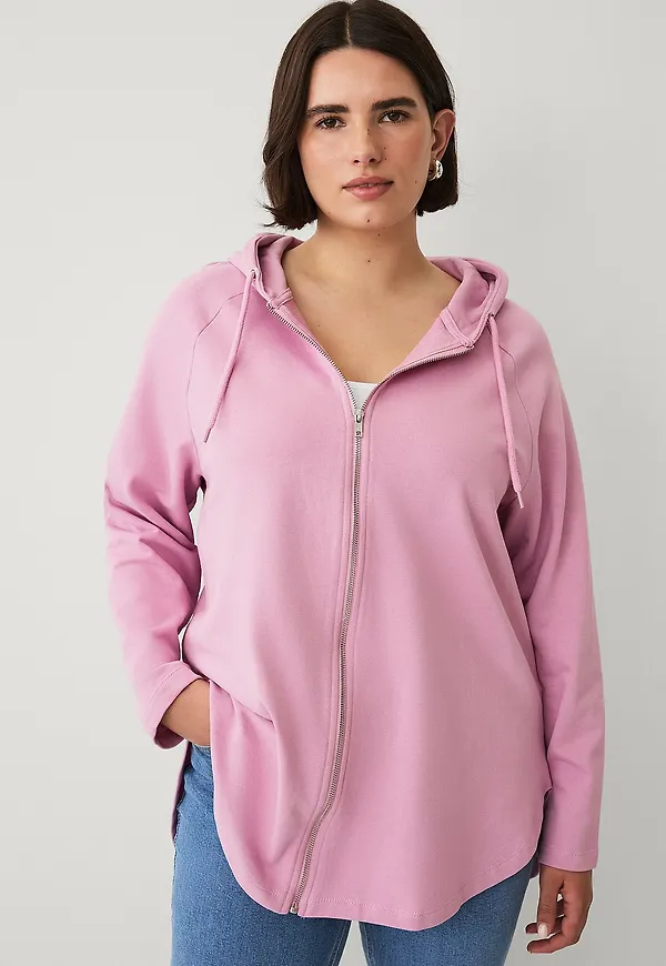 Ellos Plus collection - Huvtröja med dragkedja - Rosa