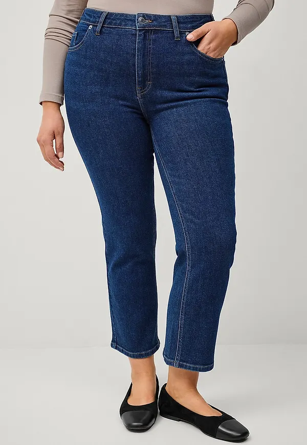 Ellos Plus collection - Jeans Straight Cropped - Blå
