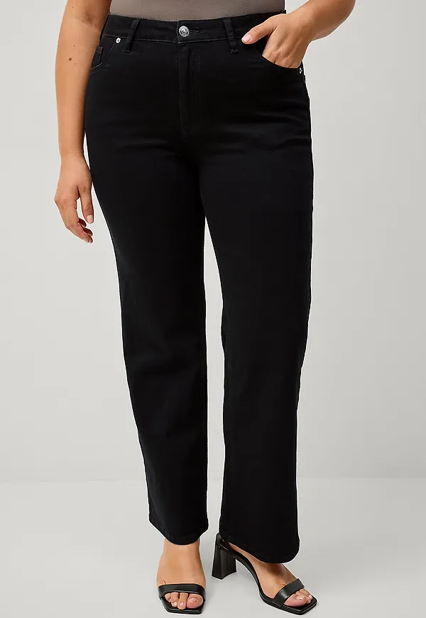 Ellos Plus collection - Jeans Straight Wide - Svart