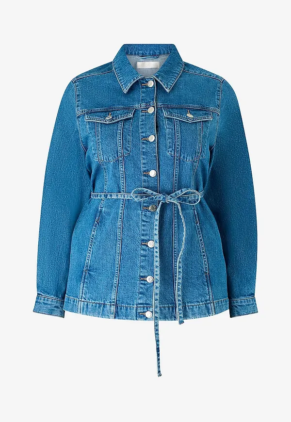 Ellos Plus collection - Jeansjacka med knytskärp - Blå