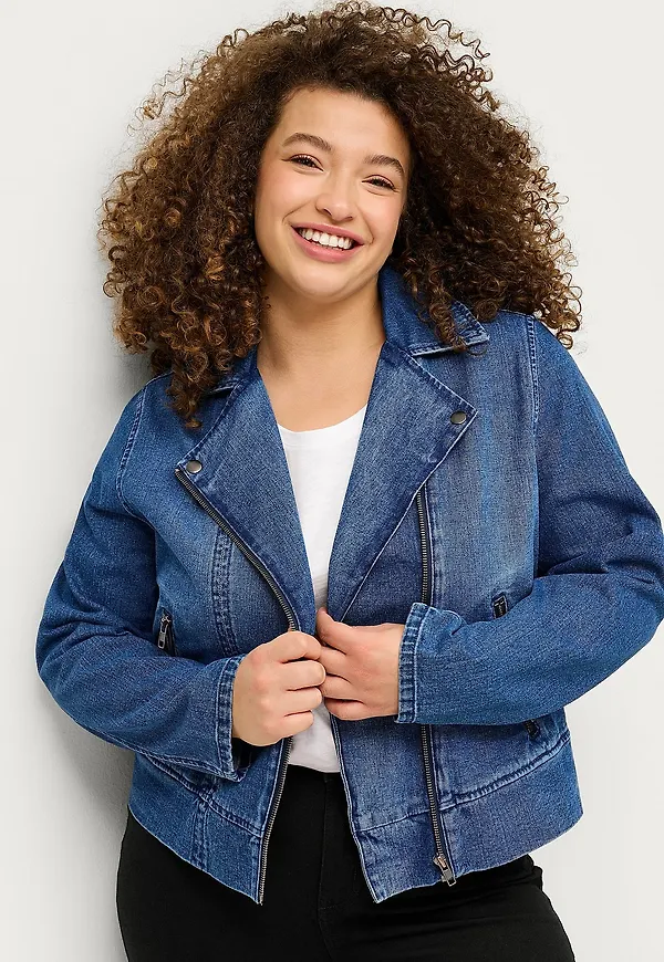 Ellos Plus collection - Jeansjacka Mia - Blå