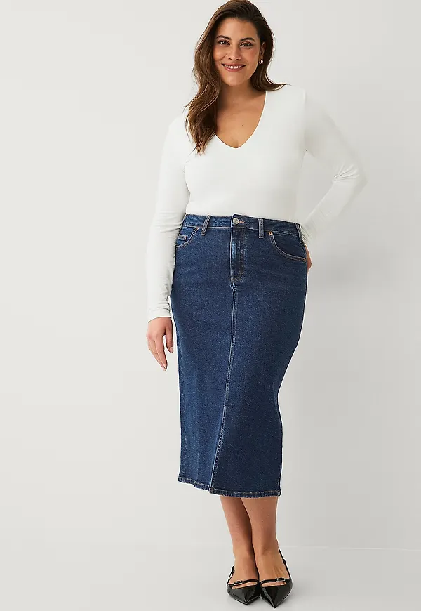 Ellos Plus collection - Jeanskjol - Blå
