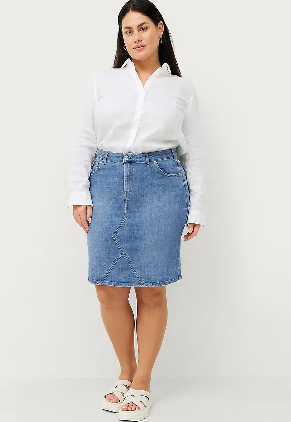 Ellos Plus collection - Jeanskjol Kelly - Blå