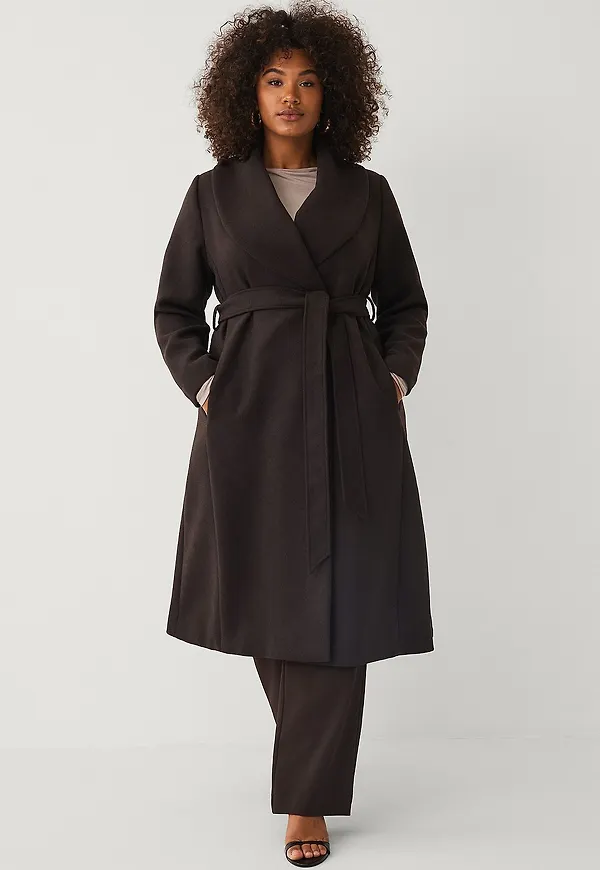 Ellos Plus collection - Kappa med sjalkrage - Brun