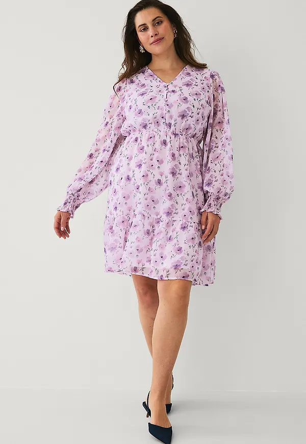 Ellos Plus collection - Klänning i chiffong - Rosa