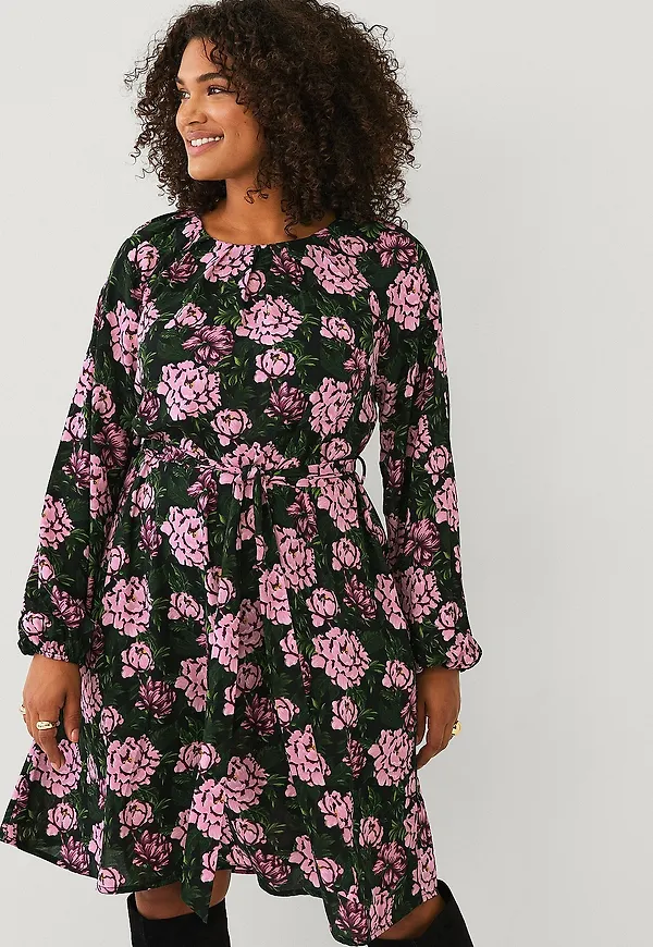 Ellos Plus collection - Klänning med ballongärmar - Rosa
