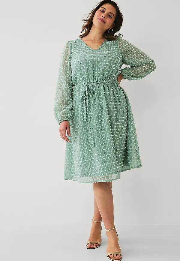 Ellos Plus collection - Klänning med fransar - Grön