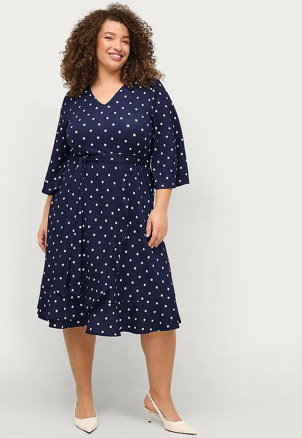 Ellos Plus collection - Klänning med knytskärp - Blå