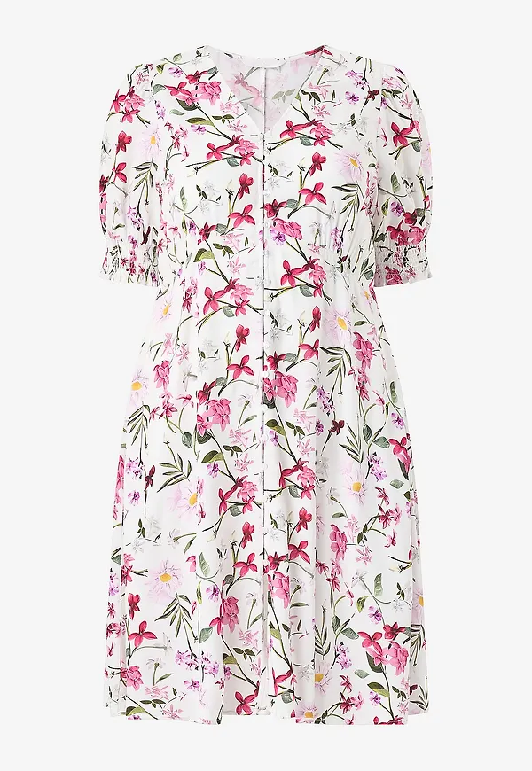 Ellos Plus collection - Klänning med puffärm - Rosa