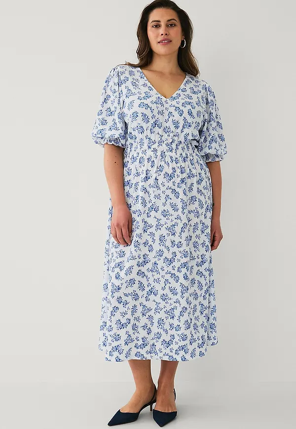 Ellos Plus collection - Klänning med puffärmar - Blå