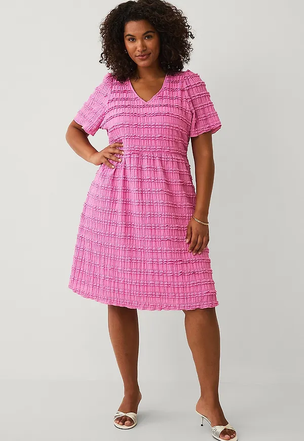 Ellos Plus collection - Klänning med spetsdetaljer - Rosa