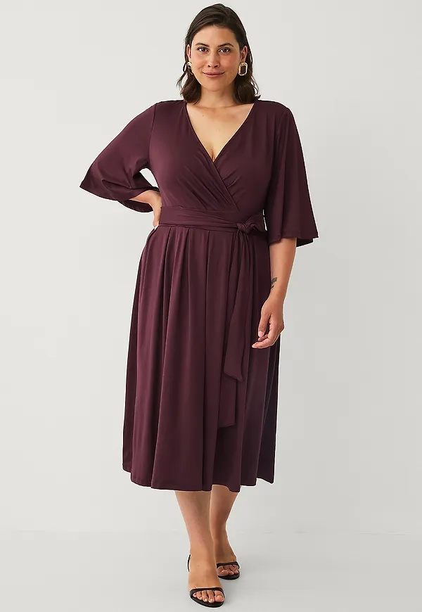 Ellos Plus collection - Klänning med trumpetärmar - Lila