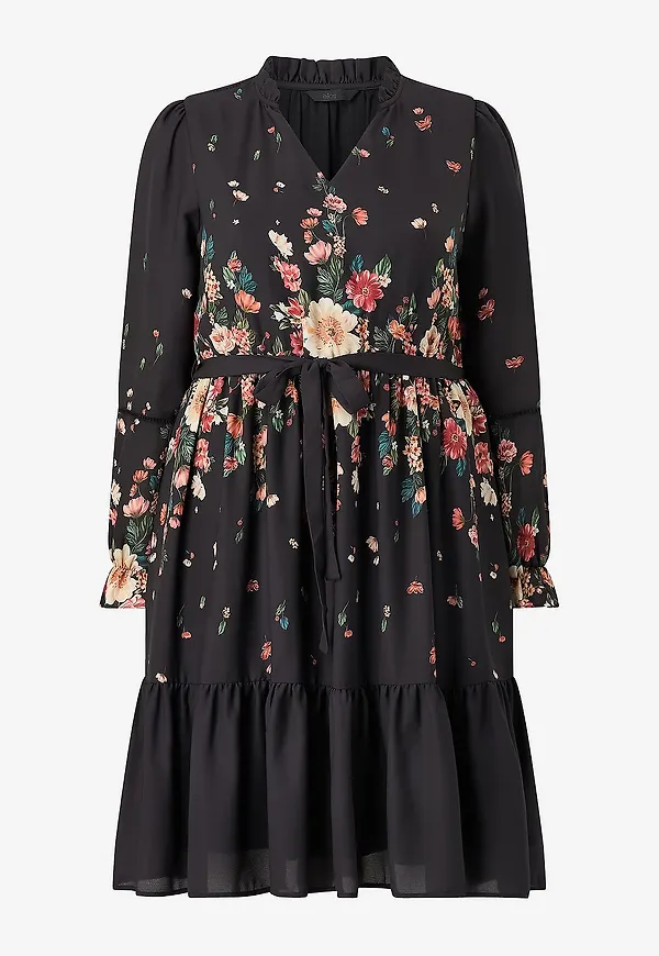 Ellos Plus collection - Klänning med volanger - Svart